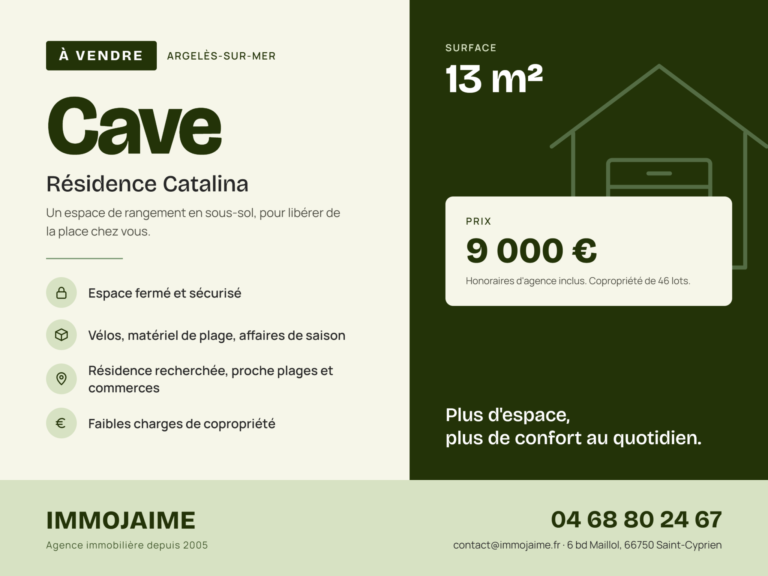 EXCLUSIVITE - À VENDRE   Local de stockage / Box / Cave dans la résidence CATALINA à Argelès-sur-Mer